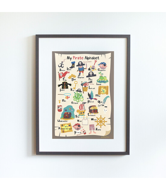 Little Forest Animals My Pirate Alphabet (Gri Çerçeve)
