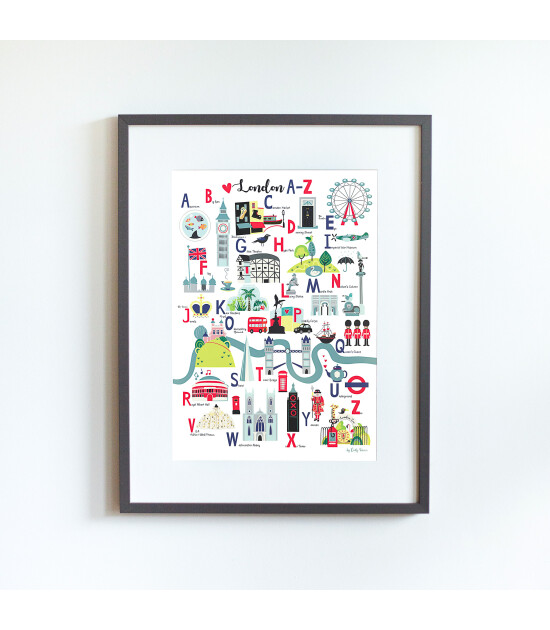 Little Forest Animals London A-Z Alphabet (Gri Çerçeve)