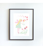 Little Forest Animals Flower Fairy (Gri Çerçeve)