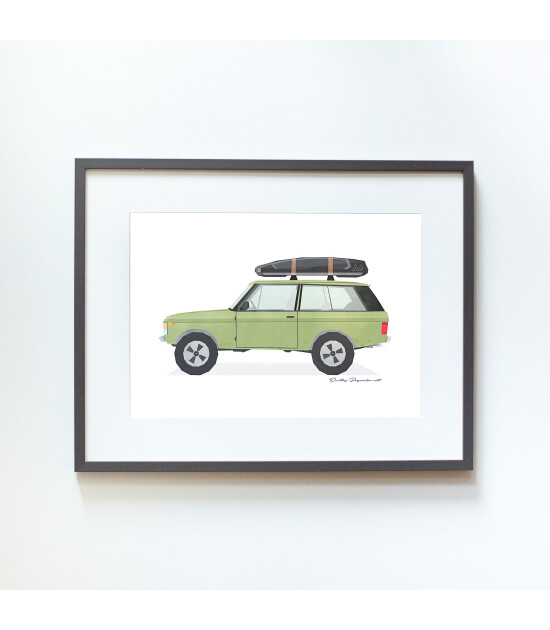 Little Forest Animals Green Range Rover (Gri Çerçeve)