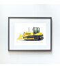 Little Forest Animals Bulldozer (Gri Çerçeve)