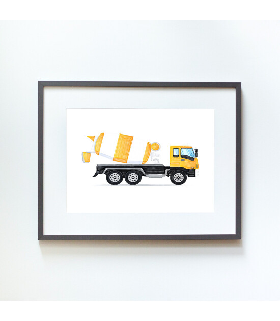 Little Forest Animals Yellow Cement Mixer Truck (Gri &Ccedil;er&ccedil;eve)