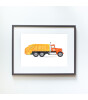 Little Forest Animals Yellow Garbage Truck (Gri Çerçeve)