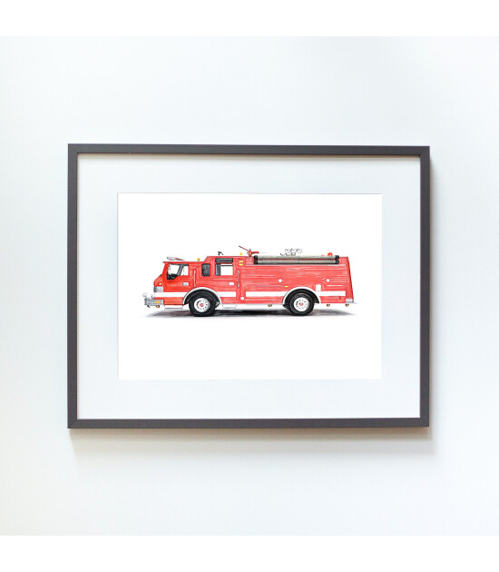 Little Forest Animals Fire Engine (Gri Çerçeve)