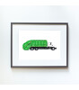 Little Forest Animals Green Garbage Truck (Gri Çerçeve)
