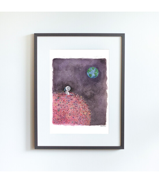 Little Forest Animals Looking to the World (Gri Çerçeve)