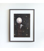 Little Forest Animals Picking Up the Stars (Gri Çerçeve)