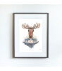 Little Forest Animals Caribou with Sweater (Gri Çerçeve)