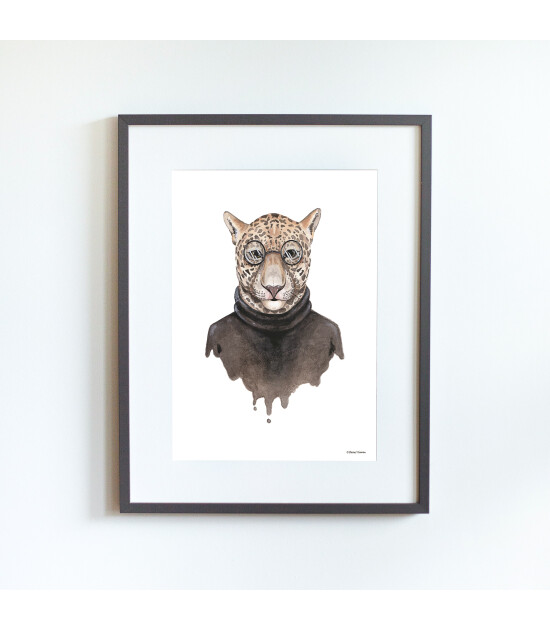 Little Forest Animals Shepherd the Leopard (Gri Çerçeve)