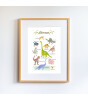 Little Forest Animals Dinosaur Family (Natural Çerçeve)