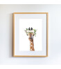 Little Forest Animals Gloria with Flower (Natural Çerçeve)