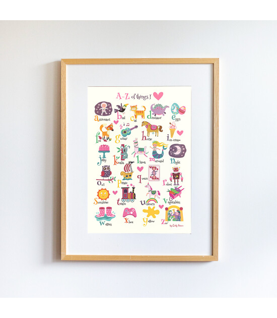 Little Forest Animals A-Z of Things I Love (Natural Çerçeve)
