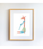 Little Forest Animals Cute Giraffe (Natural Çerçeve)
