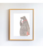 Little Forest Animals Fat Bear Tod (Natural Çerçeve)