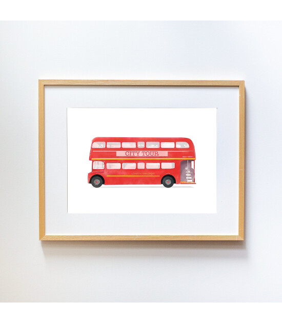 Little Forest Animals London Bus (Natural Çerçeve)