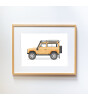 Little Forest Animals Orange Land Rover Defender (Natural Çerçeve)