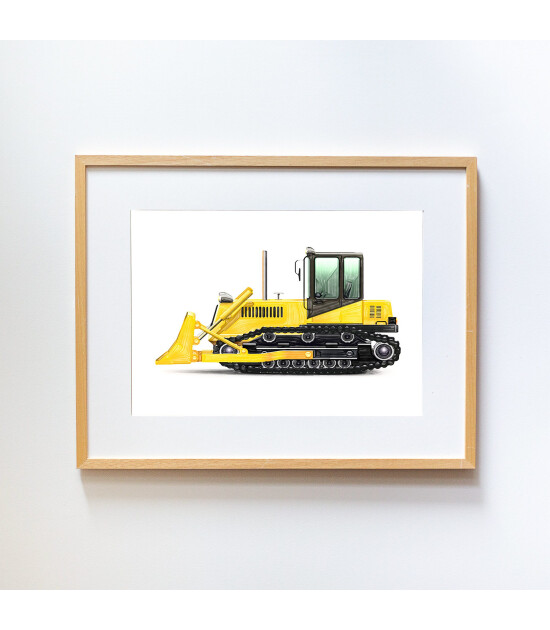 Little Forest Animals Bulldozer (Natural Çerçeve)