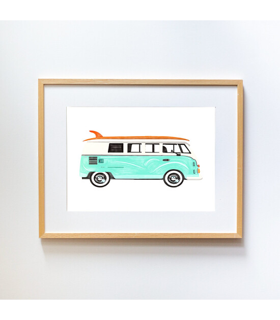 Little Forest Animals Hippie Van (Natural Çerçeve)