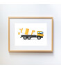 Little Forest Animals Yellow Cement Mixer Truck (Natural Çerçeve)