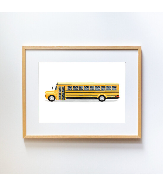 Little Forest Animals School Bus (Natural Çerçeve)