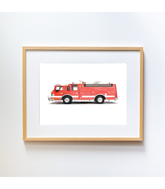 Little Forest Animals Fire Engine (Natural Çerçeve)