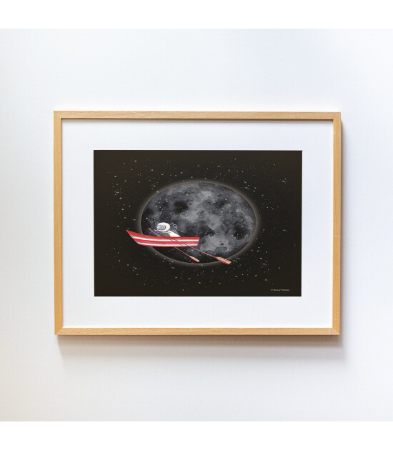 Little Forest Animals Dreaming in the Punt (Natural Çerçeve)