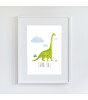 Little Forest Animals Stand Tall Dinosaur (Beyaz Çerçeve)