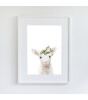 Little Forest Animals Woolly with Flower (Beyaz Çerçeve)