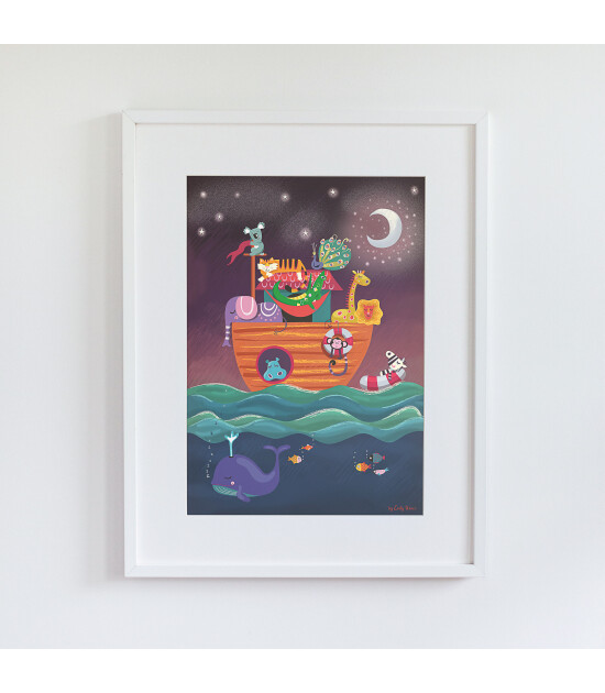 Little Forest Animals Noahs Ark (Beyaz Çerçeve)