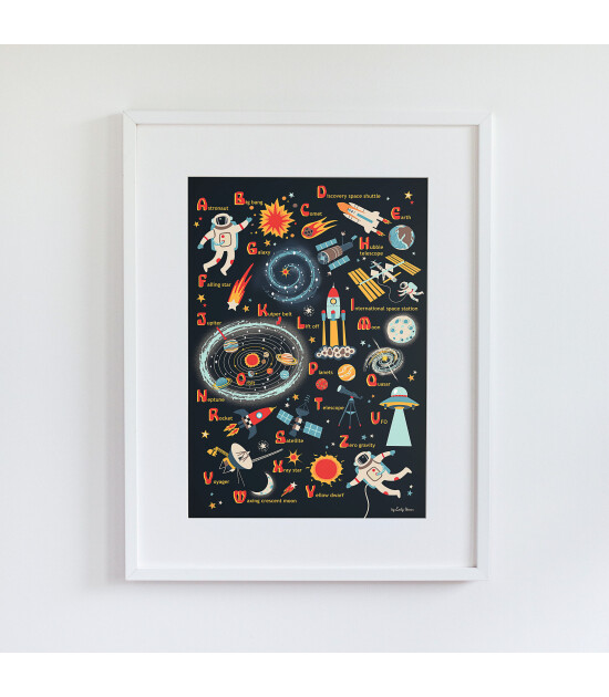 Little Forest Animals Space Alphabet (Beyaz &Ccedil;er&ccedil;eve)