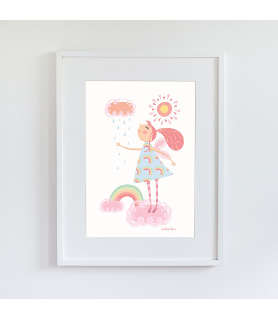 Little Forest Animals Rainbow Fairy (Beyaz Çerçeve)