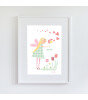 Little Forest Animals Flower Fairy (Beyaz Çerçeve)