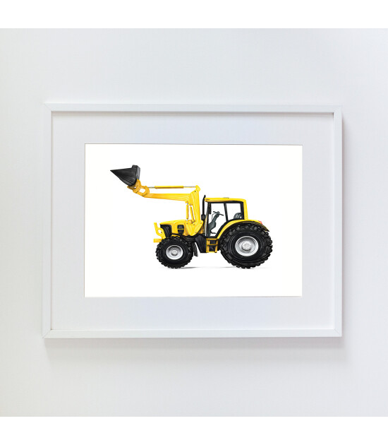 Little Forest Animals Backhoe Loader (Beyaz Çerçeve)