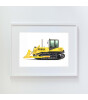 Little Forest Animals Bulldozer (Beyaz Çerçeve)