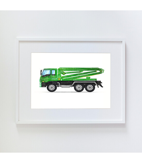 Little Forest Animals Cement Pump Truck (Beyaz Çerçeve)