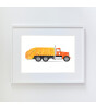 Little Forest Animals Yellow Garbage Truck (Beyaz Çerçeve)
