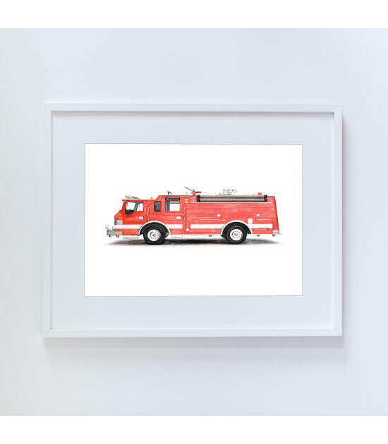 Little Forest Animals Fire Engine (Beyaz Çerçeve)