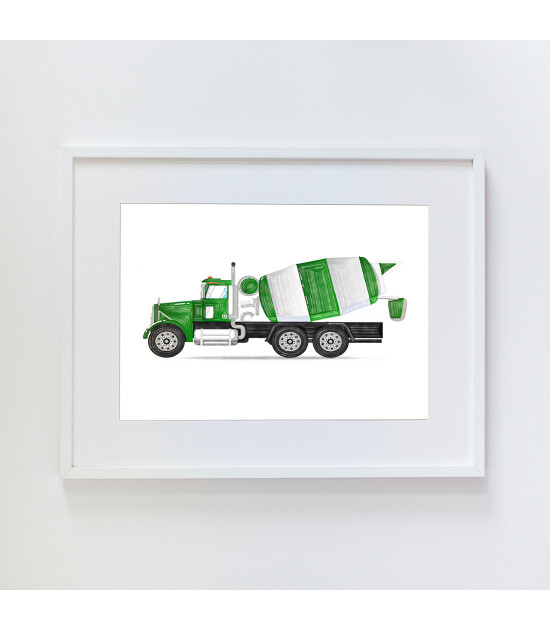 Little Forest Animals Cement Mixer (Beyaz Çerçeve)