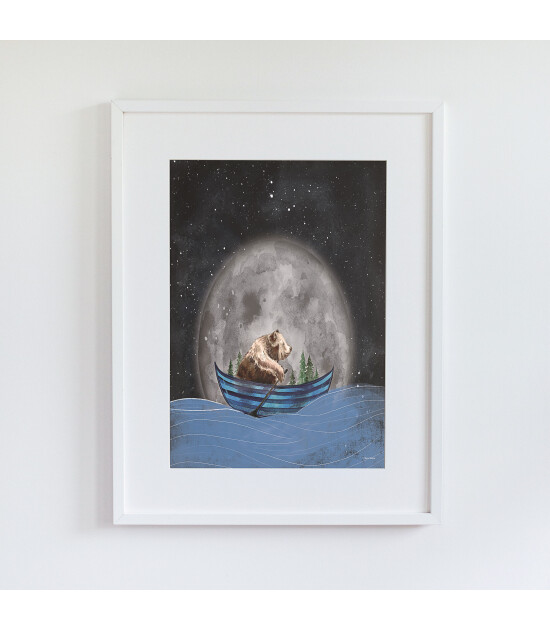 Little Forest Animals The Boatbear (Beyaz Çerçeve)