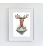Little Forest Animals Caribou with Sweater (Beyaz Çerçeve)