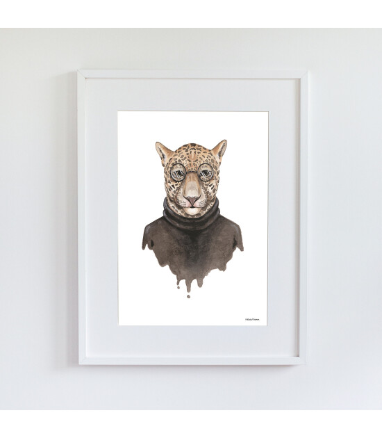 Little Forest Animals Shepherd the Leopard (Beyaz Çerçeve)