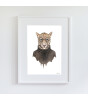 Little Forest Animals Shepherd the Leopard (Beyaz Çerçeve)