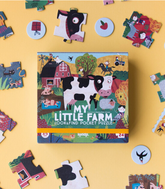 Londji Pocket Puzzle // My Little Farm (24 Par&ccedil;a)