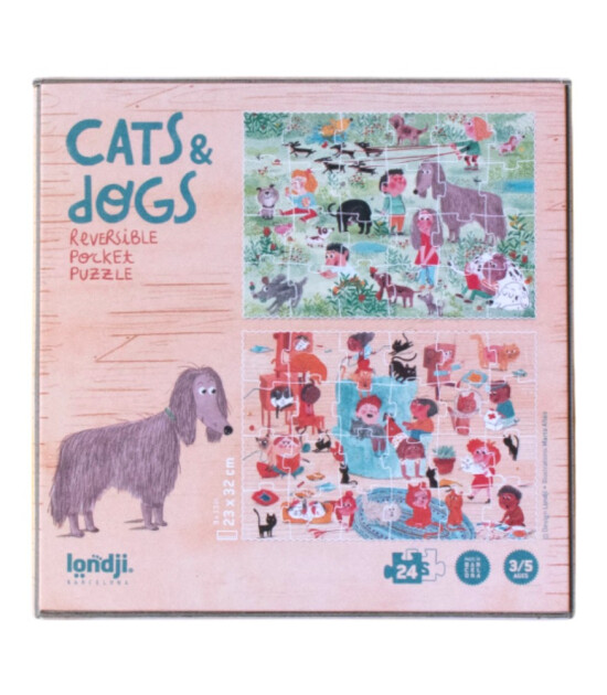 Londji Pocket Puzzle // Cats & Dogs (24 Parça)