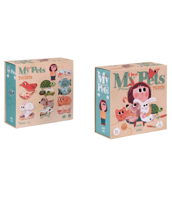 Londji Puzzle // I Love My Pets (3 Parça * 7 Adet)