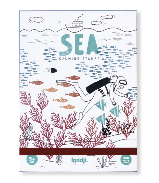 Londji Ahşap Baskı Tasarım Set // Calm Stamps Sea