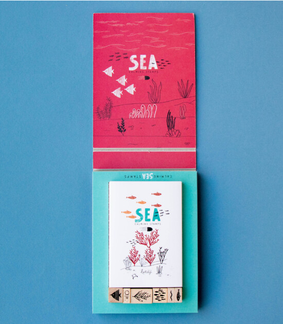 Londji Ahşap Baskı Tasarım Set // Calm Stamps Sea