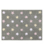 Lorena Canals  Stars Tricolor Gri Halı // Pembe - Beyaz - Sarı (120x160cm)
