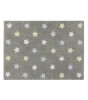 Lorena Canals  Stars Tricolor Gri Halı // Mavi - Beyaz - Sarı (120x160cm)