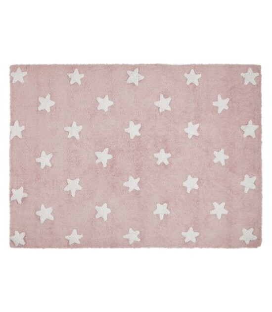 Lorena Canals Stars Halı // Pembe - Beyaz (120x160cm)